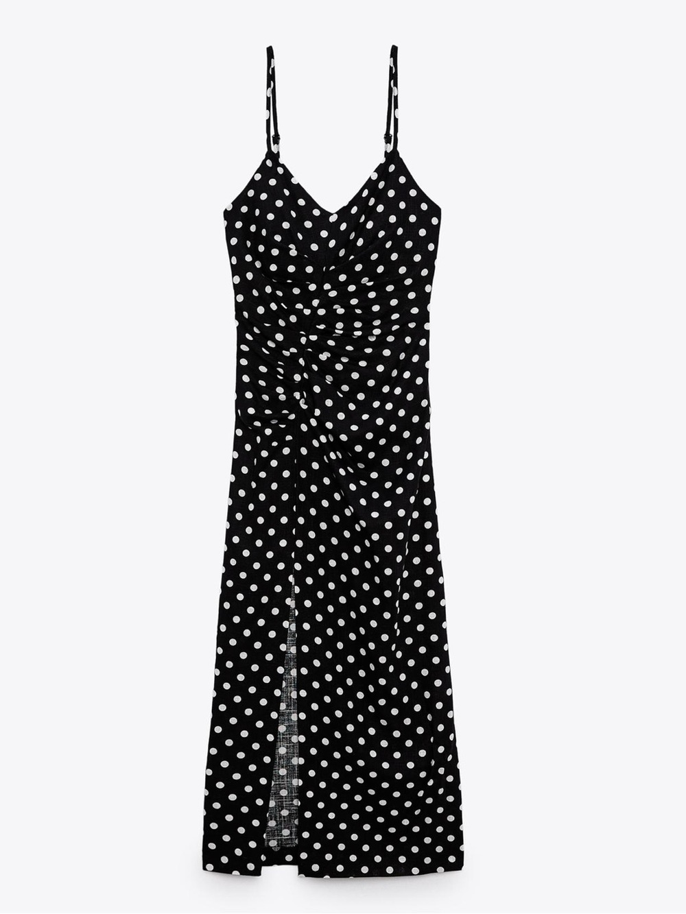 Zara polkadot linen dress s
